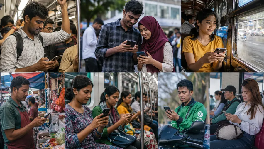 দক্ষিণ ও দক্ষিণ-পূর্ব Asia-র মানুষ পাবলিক ট্রান্সপোর্টে আর বাজারে স্মার্টফোন ব্যবহার করছেন