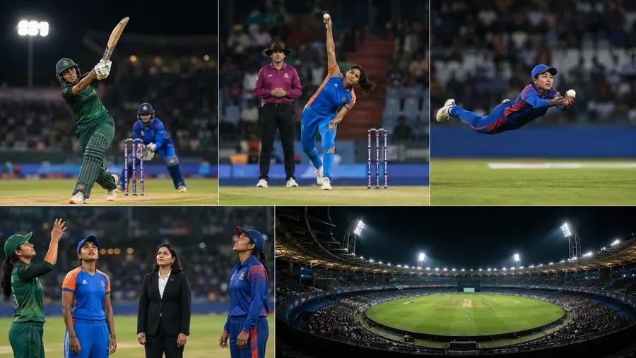 মহিলা এশিয়া কাপের ম্যাচ অ্যাকশন, কয়েন টস আর কানায় কানায় ভরা দুবাই স্টেডিয়ামের কোলাজ